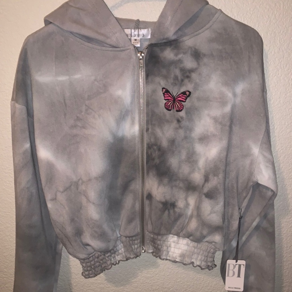 cropped butterfly sweater